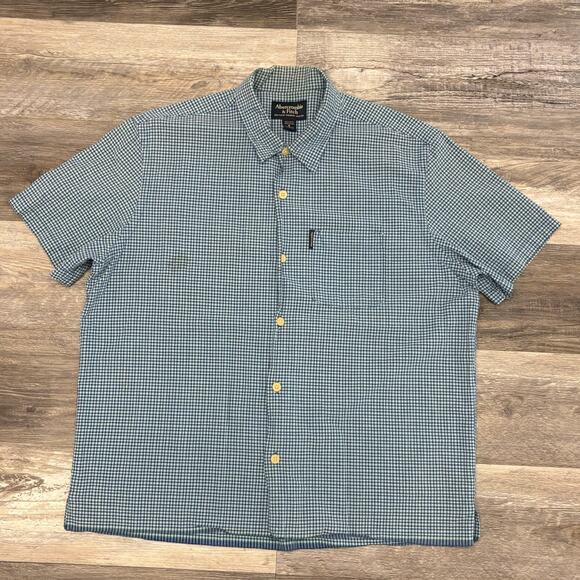 Vintage 90s Abercrombie & Fitch White Blue Gingham Check Mens XL Button Up Shirt - Picture 2 of 9